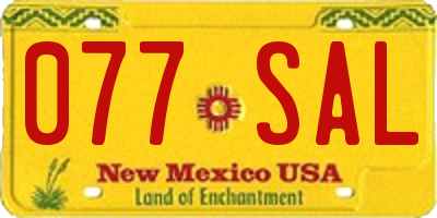 NM license plate 077SAL