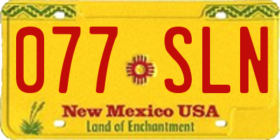 NM license plate 077SLN