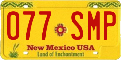 NM license plate 077SMP
