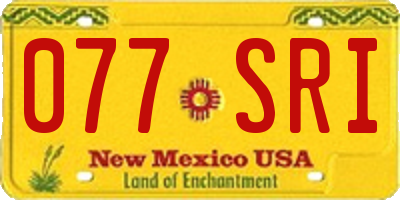 NM license plate 077SRI