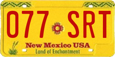NM license plate 077SRT