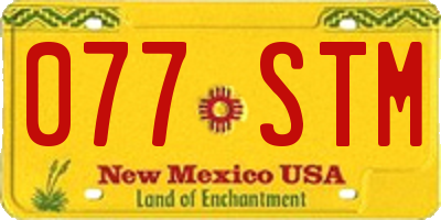 NM license plate 077STM