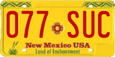 NM license plate 077SUC