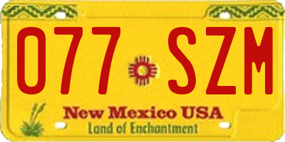 NM license plate 077SZM