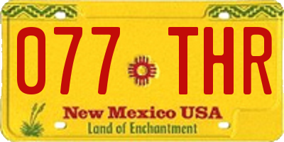 NM license plate 077THR