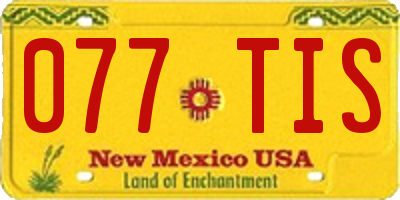 NM license plate 077TIS