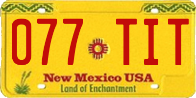 NM license plate 077TIT