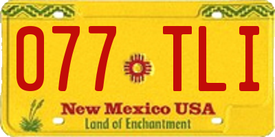 NM license plate 077TLI