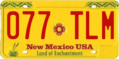 NM license plate 077TLM