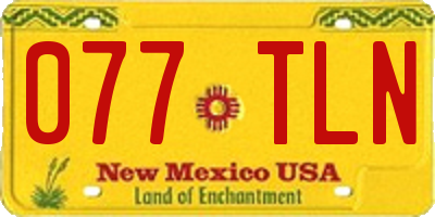 NM license plate 077TLN