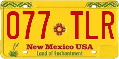 NM license plate 077TLR