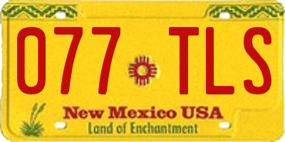 NM license plate 077TLS