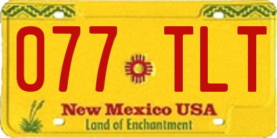 NM license plate 077TLT