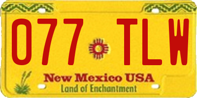 NM license plate 077TLW