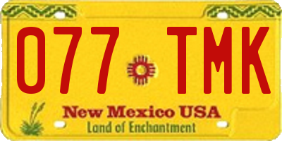 NM license plate 077TMK