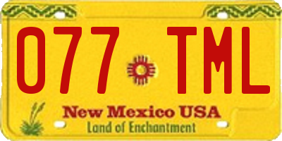 NM license plate 077TML