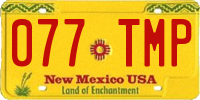 NM license plate 077TMP