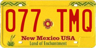 NM license plate 077TMQ