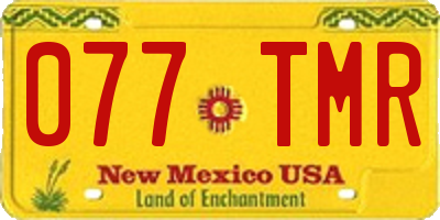 NM license plate 077TMR