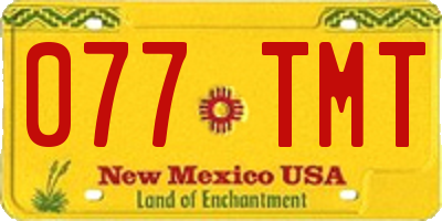 NM license plate 077TMT