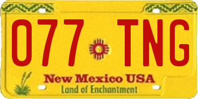 NM license plate 077TNG