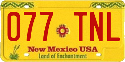 NM license plate 077TNL