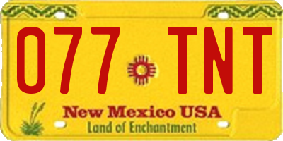 NM license plate 077TNT