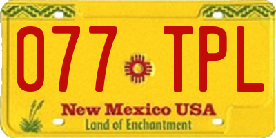 NM license plate 077TPL
