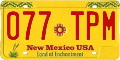 NM license plate 077TPM