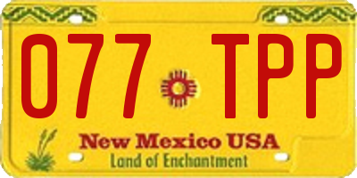 NM license plate 077TPP