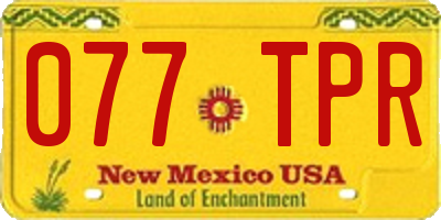 NM license plate 077TPR