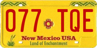 NM license plate 077TQE
