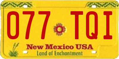 NM license plate 077TQI