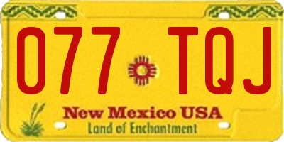 NM license plate 077TQJ