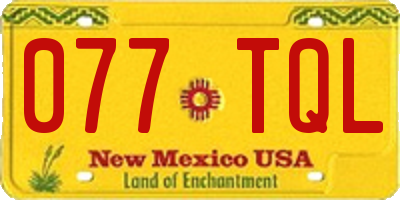 NM license plate 077TQL