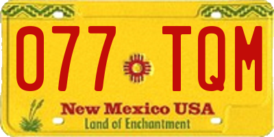 NM license plate 077TQM
