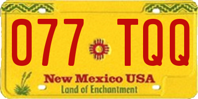 NM license plate 077TQQ
