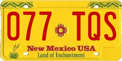 NM license plate 077TQS