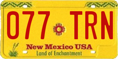 NM license plate 077TRN