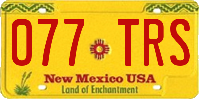 NM license plate 077TRS