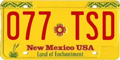 NM license plate 077TSD