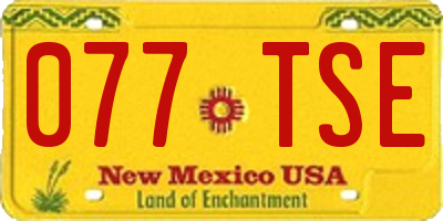 NM license plate 077TSE