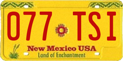 NM license plate 077TSI