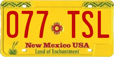 NM license plate 077TSL