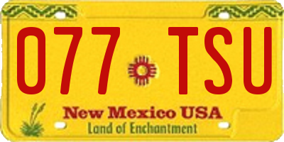 NM license plate 077TSU