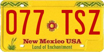 NM license plate 077TSZ