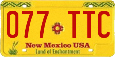 NM license plate 077TTC