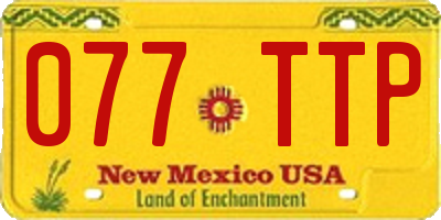 NM license plate 077TTP