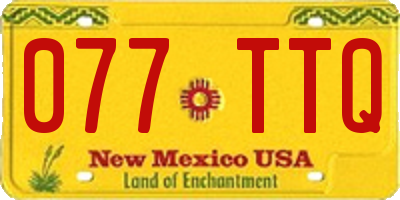 NM license plate 077TTQ