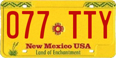 NM license plate 077TTY
